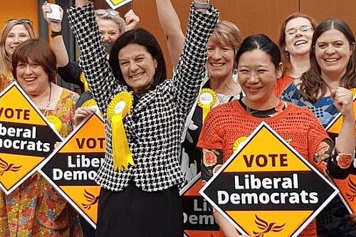 Group of Liberal Democrat Councillors celebrating