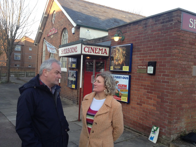 Jeremy Hilton and Isabel Brazil at the Sherborne Cinema