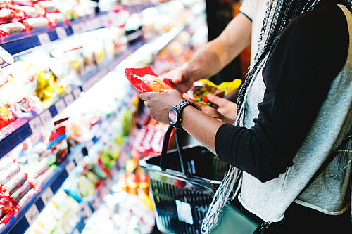 People shopping in a supermarket