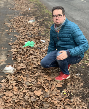 Councillor Sebastian Field and litter