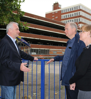 Jeremy, Declan and Rebecca at bus station