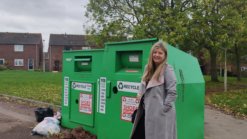 Caroline Courtney has welcomed the removal of the clothes bin