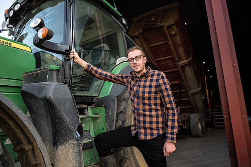 adam on tractor 