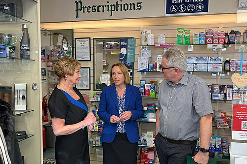 Helen at a North Shropshire pharmacy