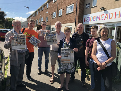 Rebecca Trimnell and the team campaigning in Podsmead