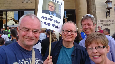 Rebecca Trimnell and Lib Dem campaigns protest against suspension of Parliament