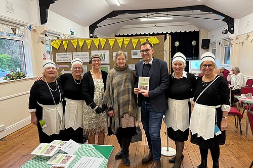 Tom Gordon with stood with members of the Burton Leonard Women's Institute