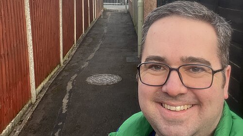 The alley in Thornhill Close has finally been cleared of weeds