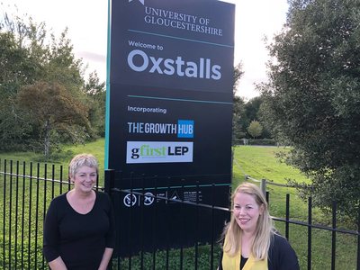 Sarah Sawyer and Linda Castle at Oxstalls Campus