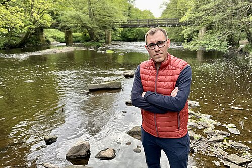 Tom Gordon stood by the River Nidd