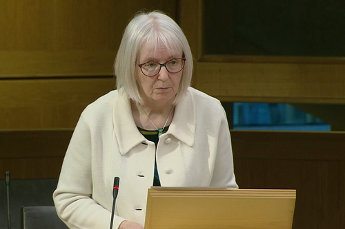 Beatrice Wishart speaking in the Scottish Parliament chamber