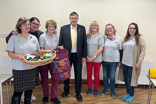 image showing Martin Wrigley with toddler group volunteers