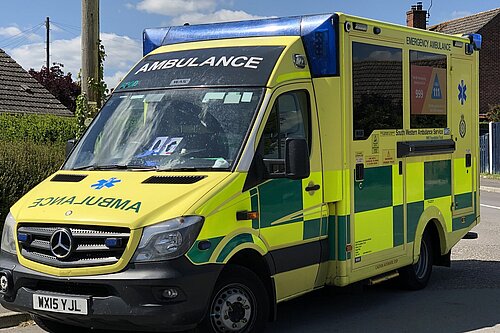 A picture of an ambulance. 