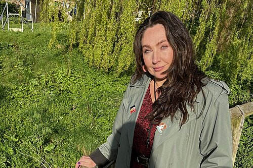 Jemma Joy stood by a local waterway in Guisborough