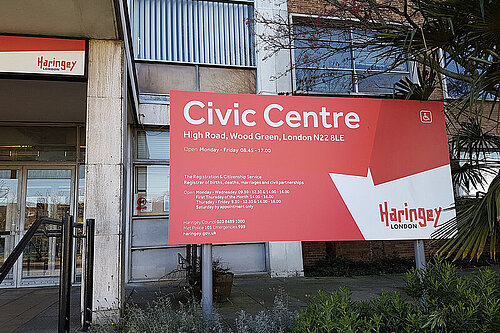 Civic Centre sign