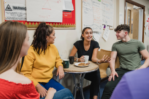 Young people in youth club