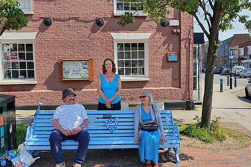 Blue bench