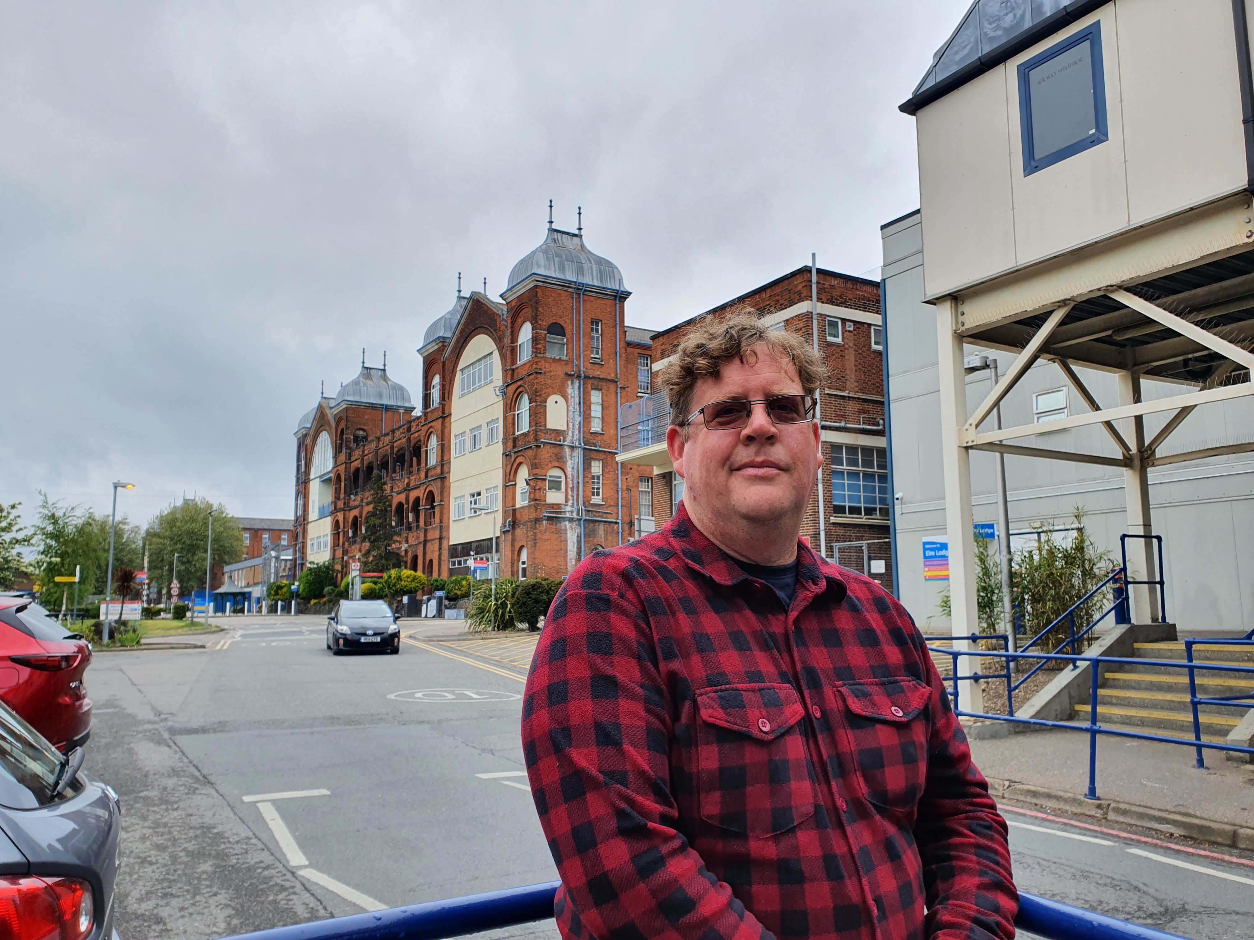 Arran Angus outside Whipps Cross Hospital