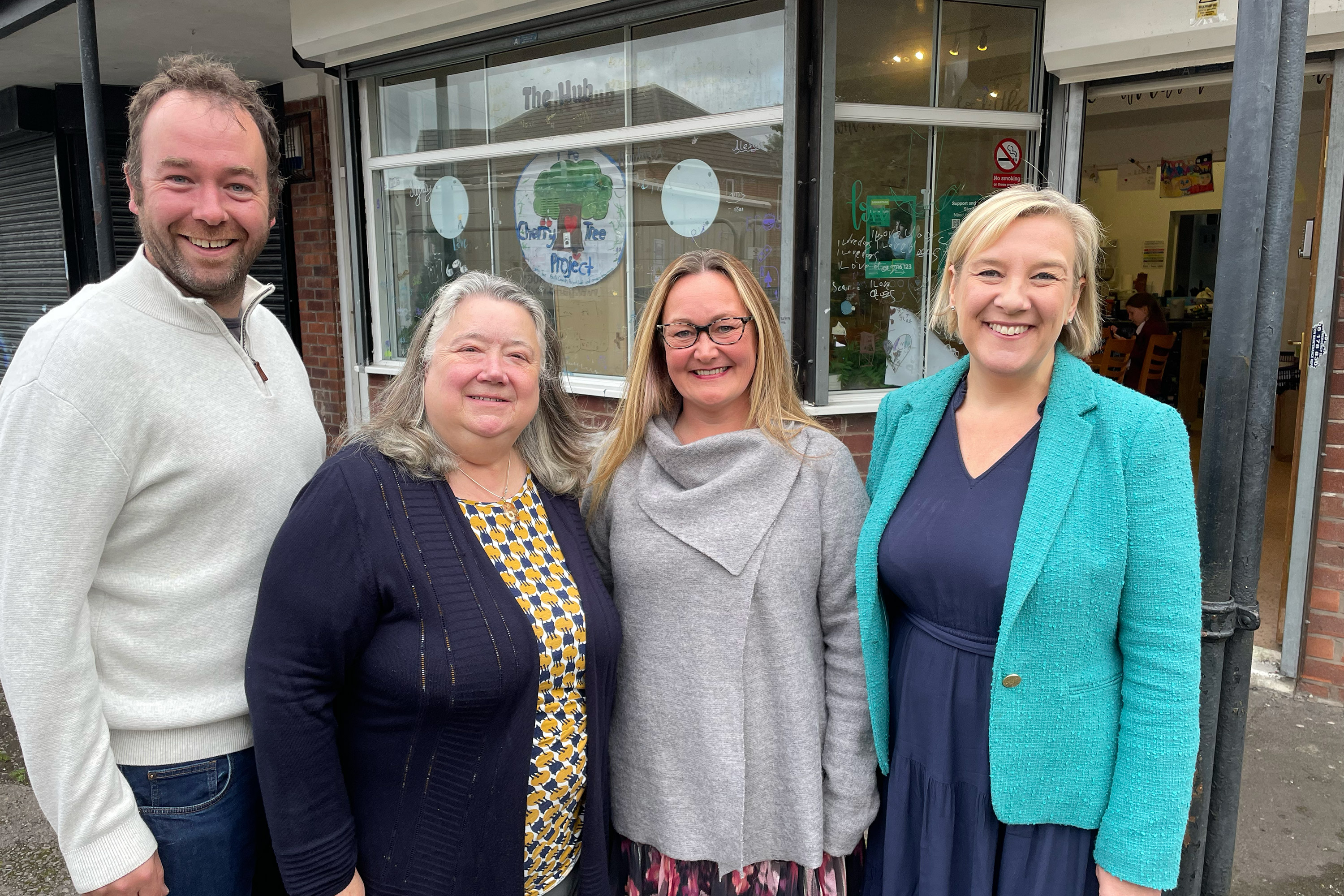 New candidate Rachel Bresnahan, with councillors Mark Roberts and Angie Clark, and MP Lisa Smart