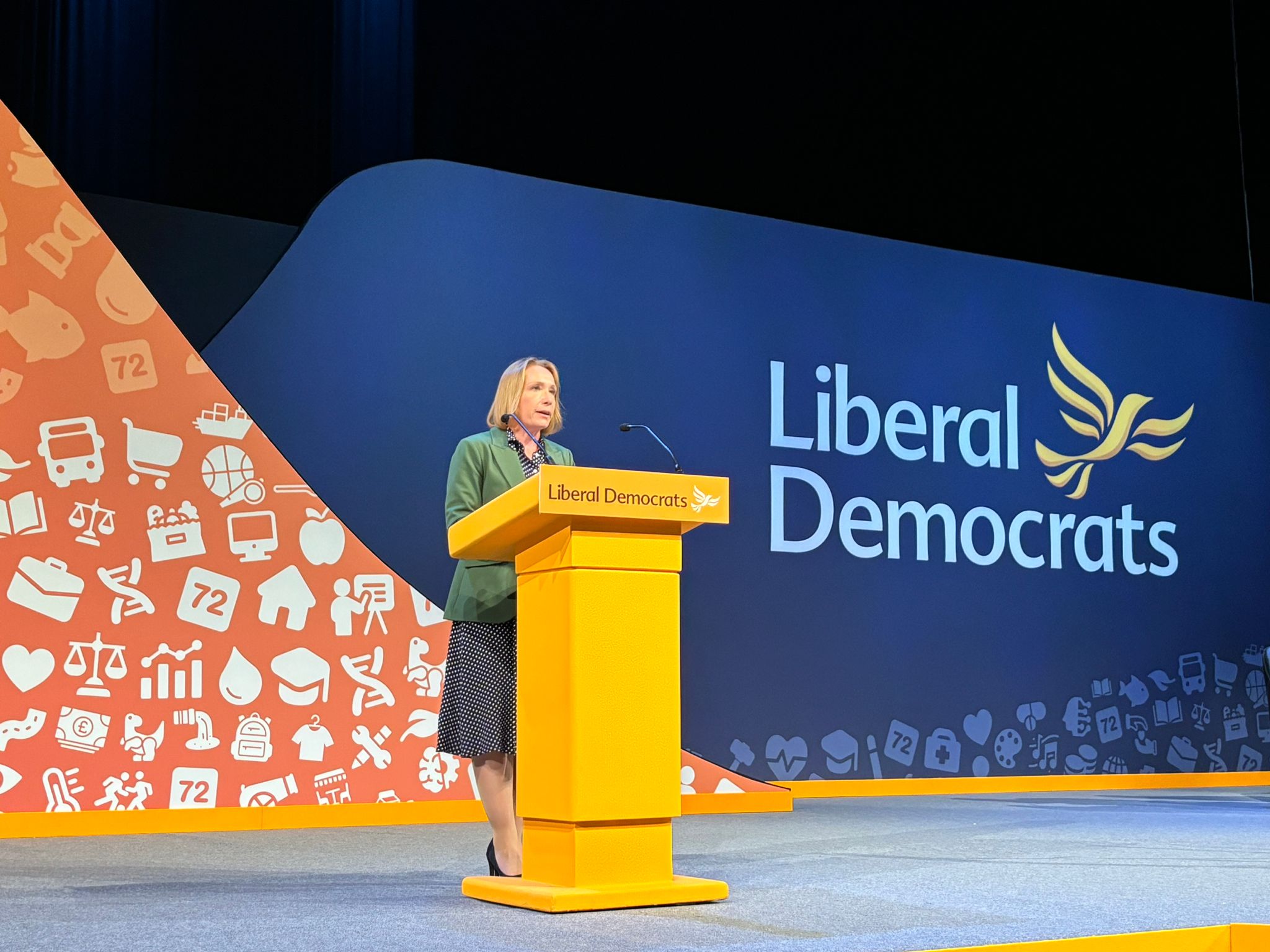 Helen Morgan speaking at Liberal Democrat conference